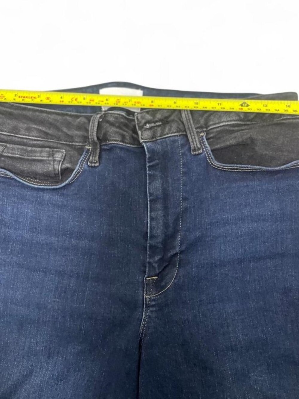 Frame Denim Skinny JeansBlue Black Two Tone Colorblock Size 2 - Picture 7 of 7